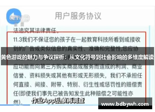 黄色游戏的魅力与争议探析：从文化符号到社会影响的多维度解读